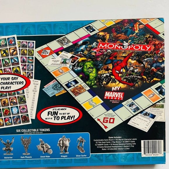 Vintage Monopoly My Marvel Heroes Customize Your Own Game Collectors Edition New - Picture 3 of 8